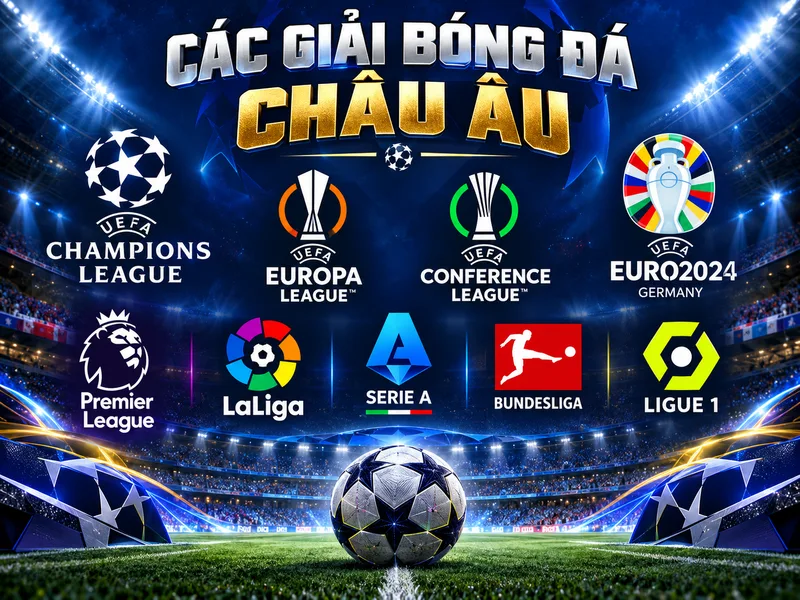 Các giải bóng đá châu Âu gồm sân chơi câu lạc bộ và đội tuyển.